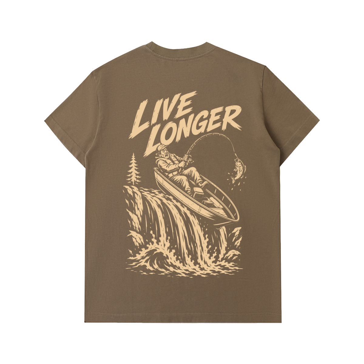 Live Longer “Over the Edge” Heavyweight Tee – Mocha