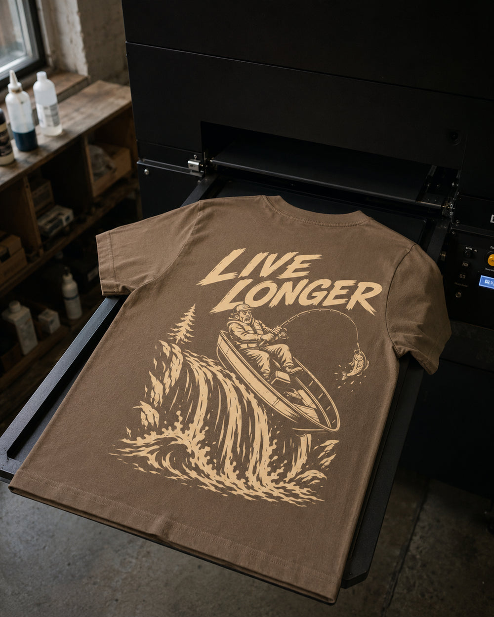 Live Longer “Over the Edge” Heavyweight Tee – Mocha