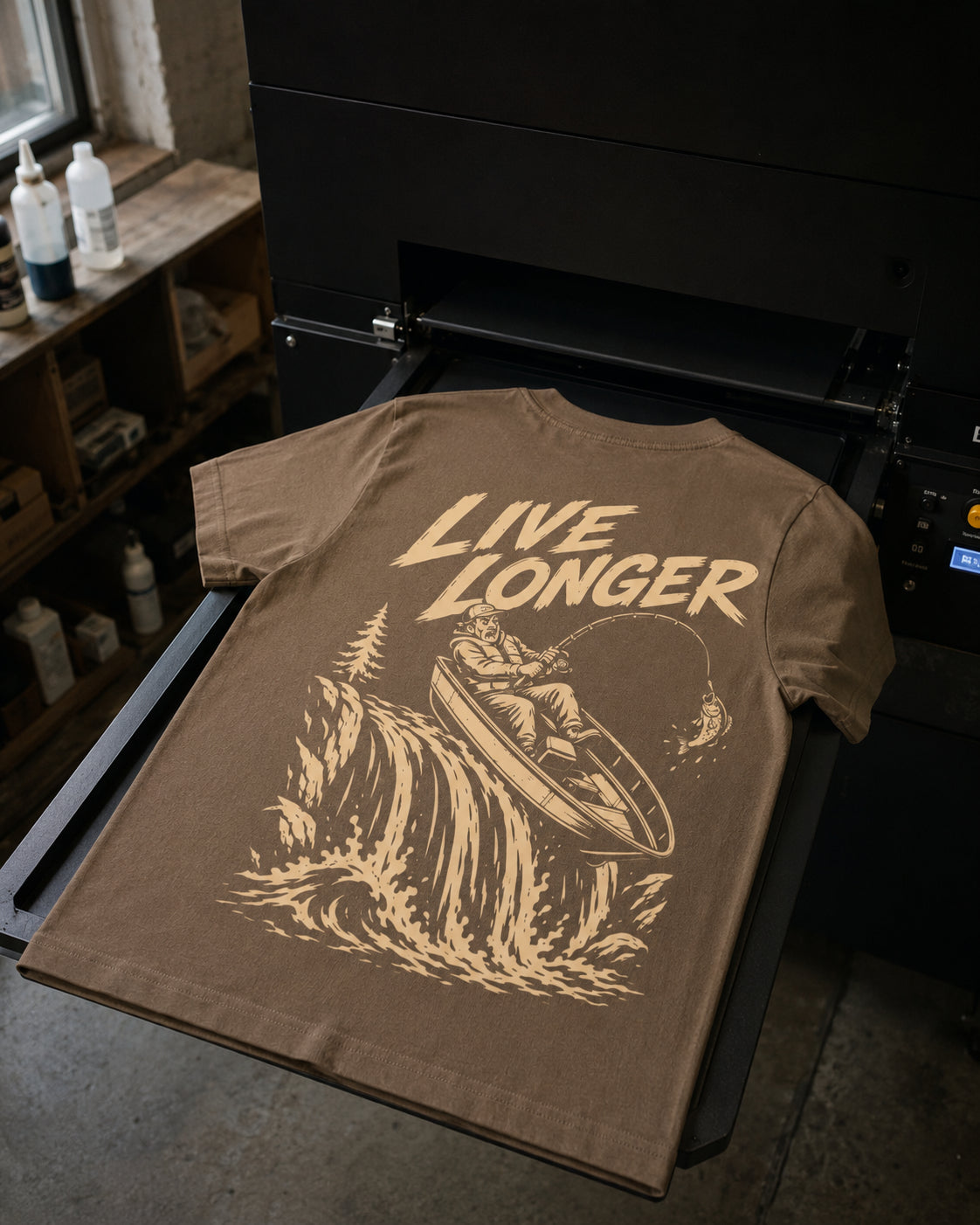 Live Longer “Over the Edge” Heavyweight Tee – Mocha